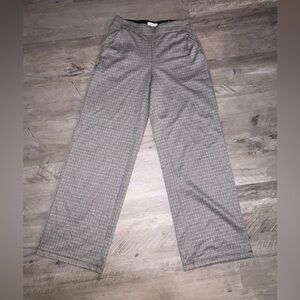 (Bin 3)  Max Studio, Tan/Gray Checkered Wide-Leg Dress Pants, Size S